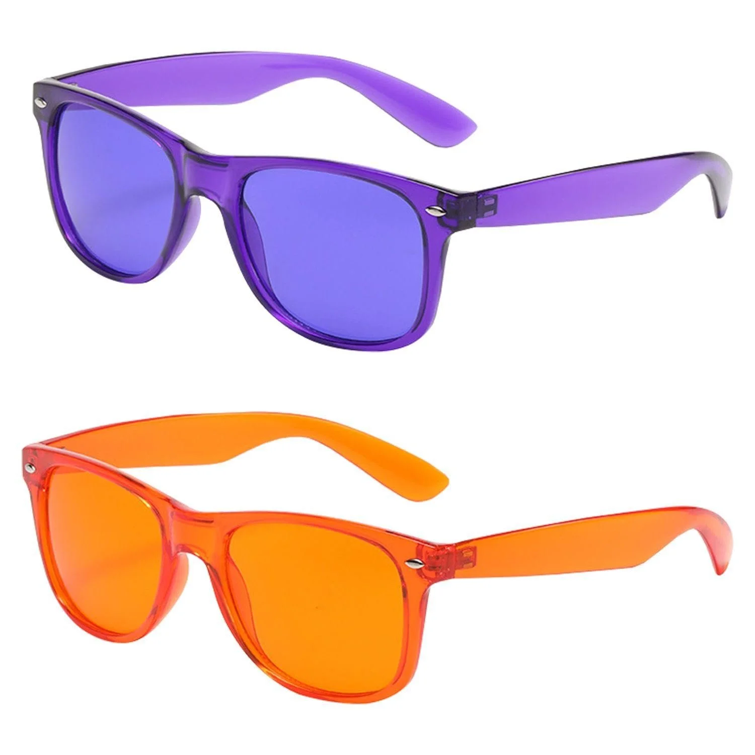 Сонцезахисні Окуляри Квадратні Фіолетовий, Помаранчевий (2 шт), фото №1