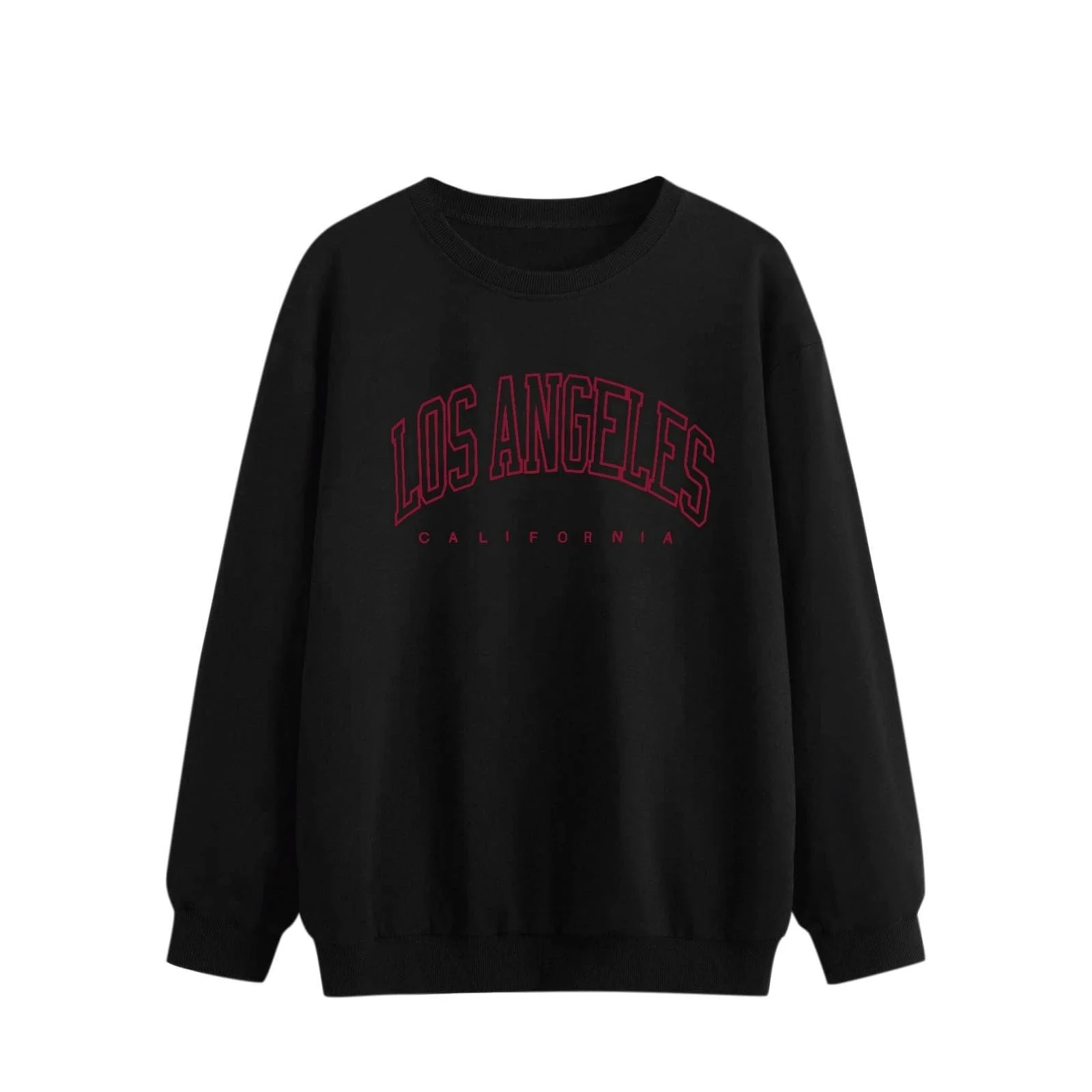 Женский свитшот Los Angeles California, круглый вырез, винтажный худи, повседневный, колледж, аниме, одежда, с буквой, однотонный, Y2K Backwoods, с мультяшным рисунком, фото №1