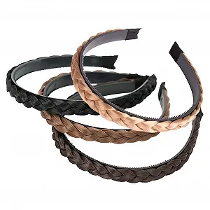 Обруч Плетеные Синтетические Волосы 1.5 см, 4 шт - Фото 1
