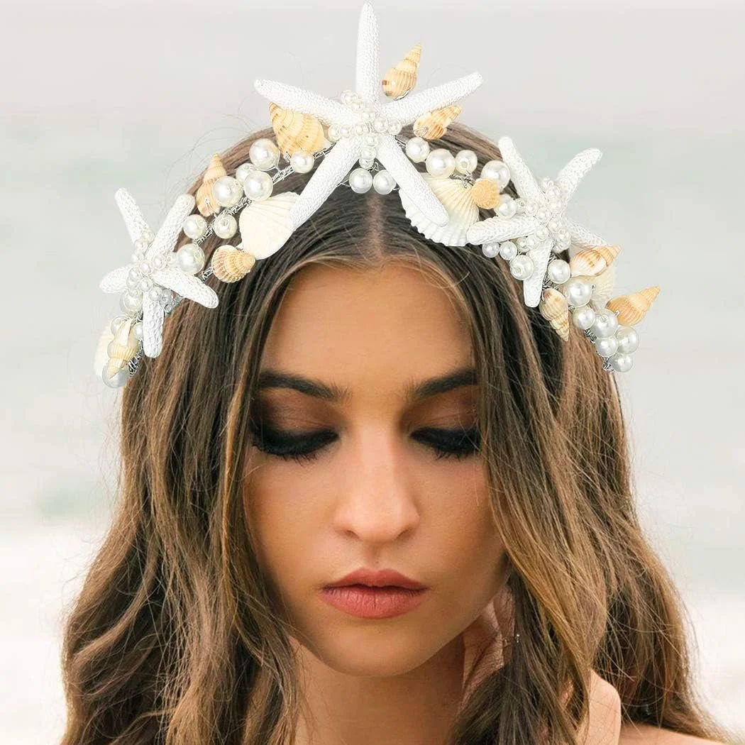 Обруч для волосся Zoestar Boho Starfish Crown Сріблястий, фото №1