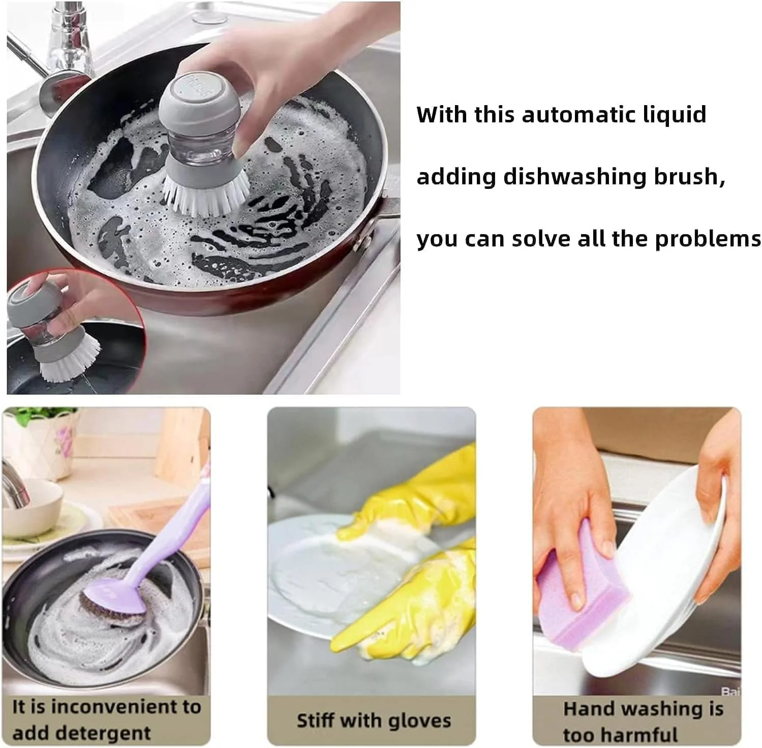 Щітка для миття посуду Soap Dispenser Stand and Drip Tray, фото №1