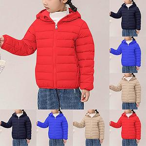 Куртка стеганая Ybing для девочек, легкая тонкая пуховая куртка с капюшоном, однотонная зимняя куртка на молнии с капюшоном, модная переходная куртка, куртка для активного отдыха synthetic.ua - Фото 1