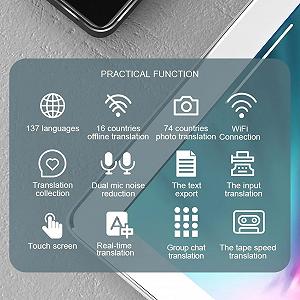 Пристрій голосового перекладу AI для 137 офлайн мов, 13 онлайн мов, 43 фотопереклади для подорожей, бізнесу та навчання synthetic.ua - Фото 1