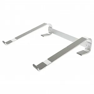 Подставка для ноутбука алюминиевая с регулируемой высотой, складной держатель для ноутбука для стола, прочная подставка для компьютера с теплоотдачей, портативная для офиса и путешествий, серебряная - Фото 1