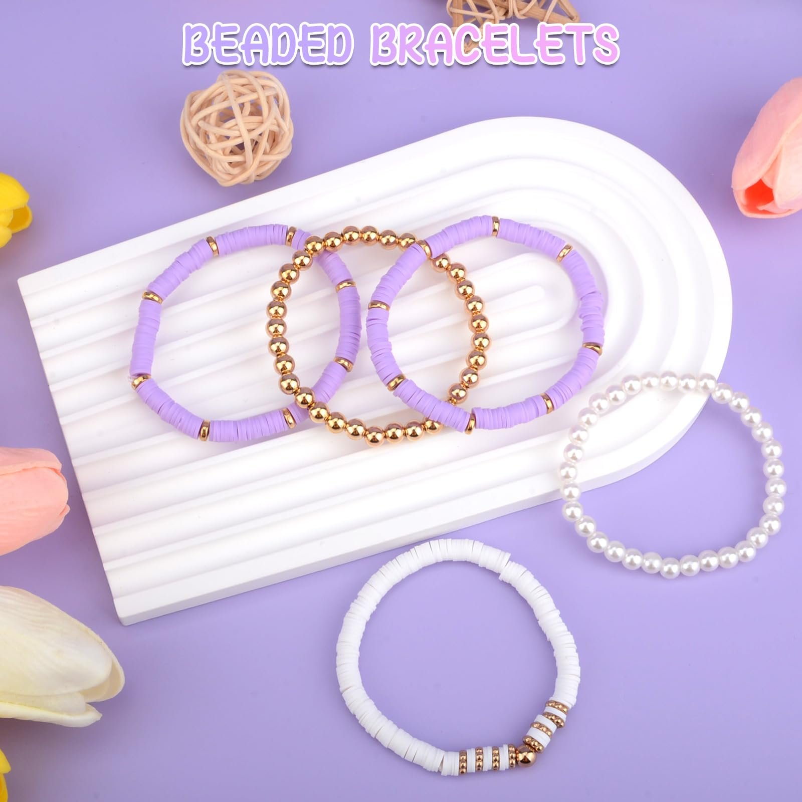 Стакан соломкой и крышкой, Браслеты, Носки, Косметичка, Набор кистей для макияжа, Фиолетовый, фото №5