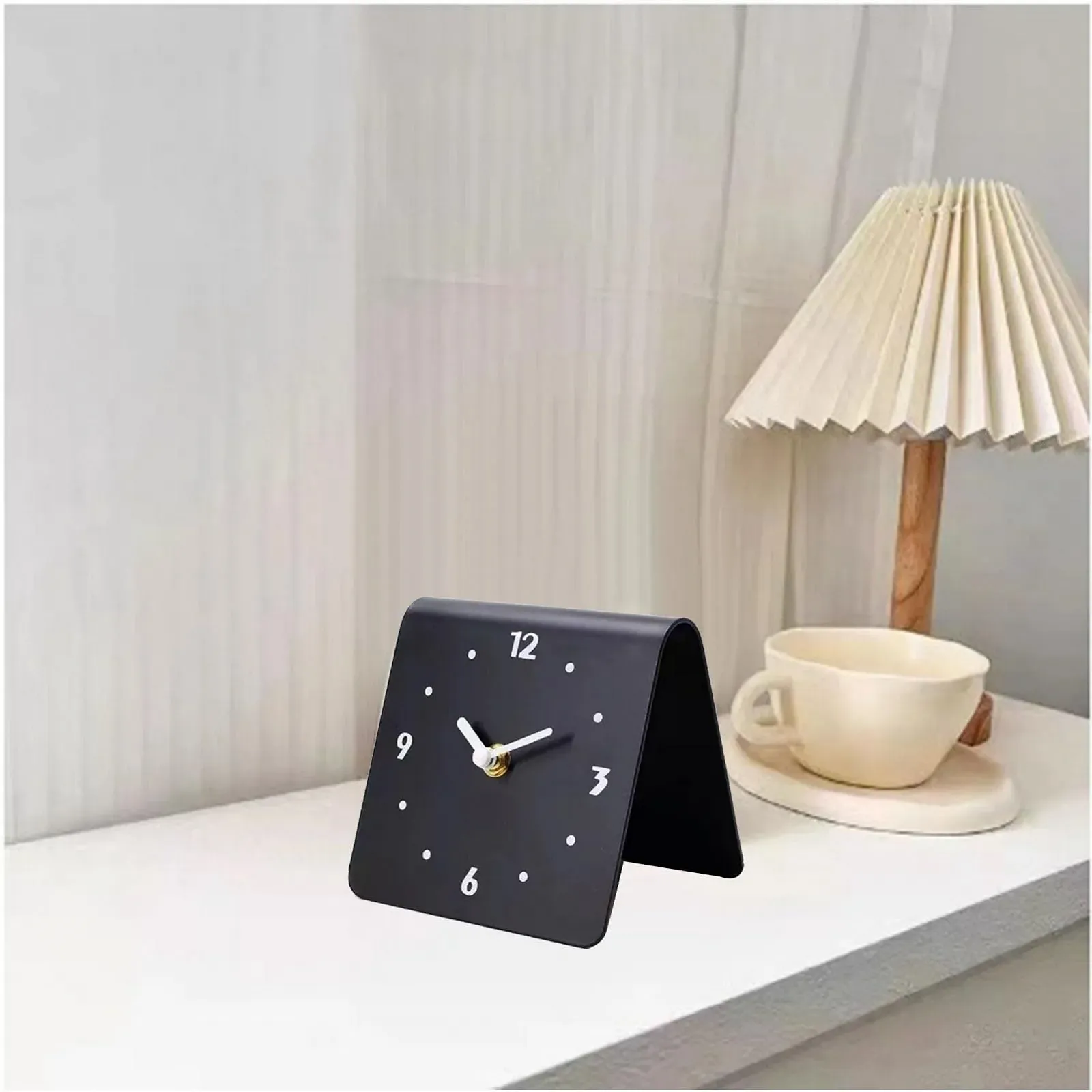 Настільний годинник BAOFUYA Сучасний Міні Аналоговий Чорний, фото №3