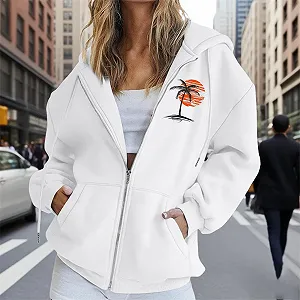 Женская Толстовка на молнии Unilarinna Хлопковая Куртка с капюшоном, Свитшот, Пуловер, Капюшон, Свободный Свитшот, Платье-Свитшот, Свободная Толстовка на молнии, Пуловер synthetic.ua - Фото 1