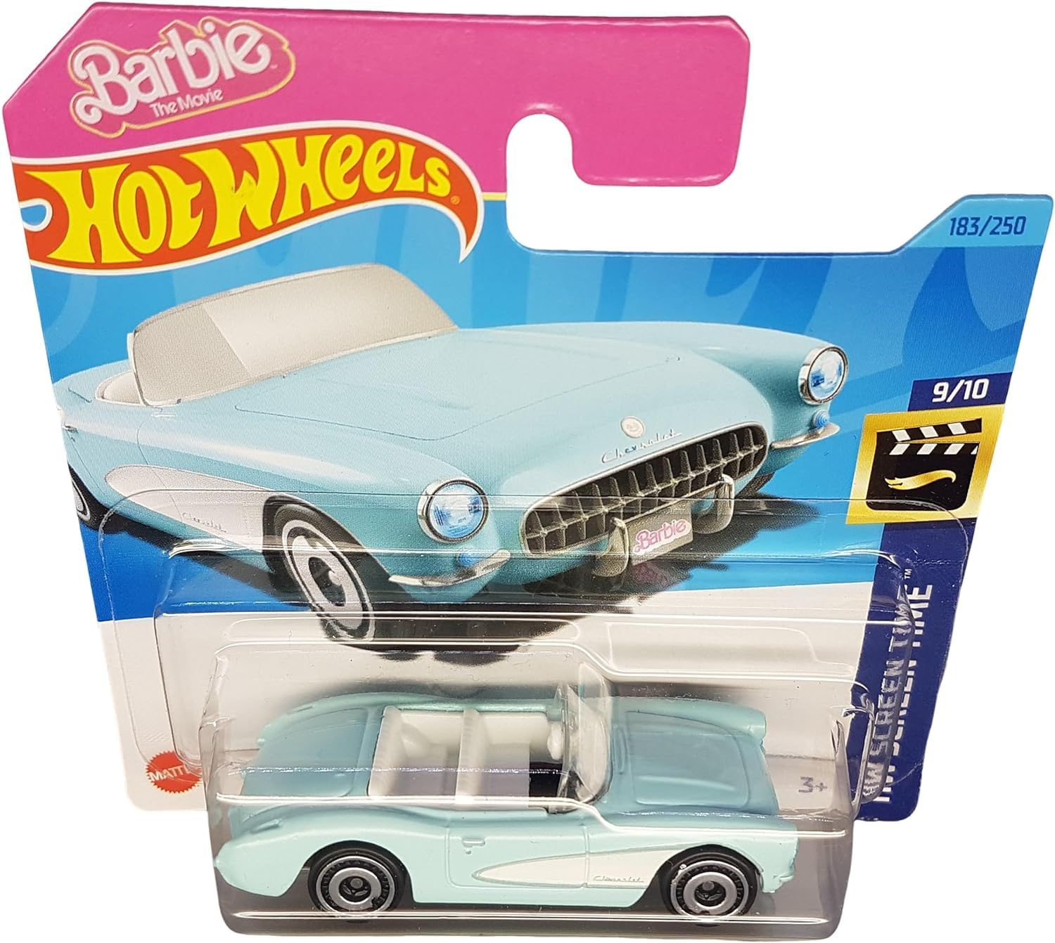 Hot Wheels HW Screen Time 1956 Corvette HKK87 Barbie The Movie Short Card 2023, фото №3