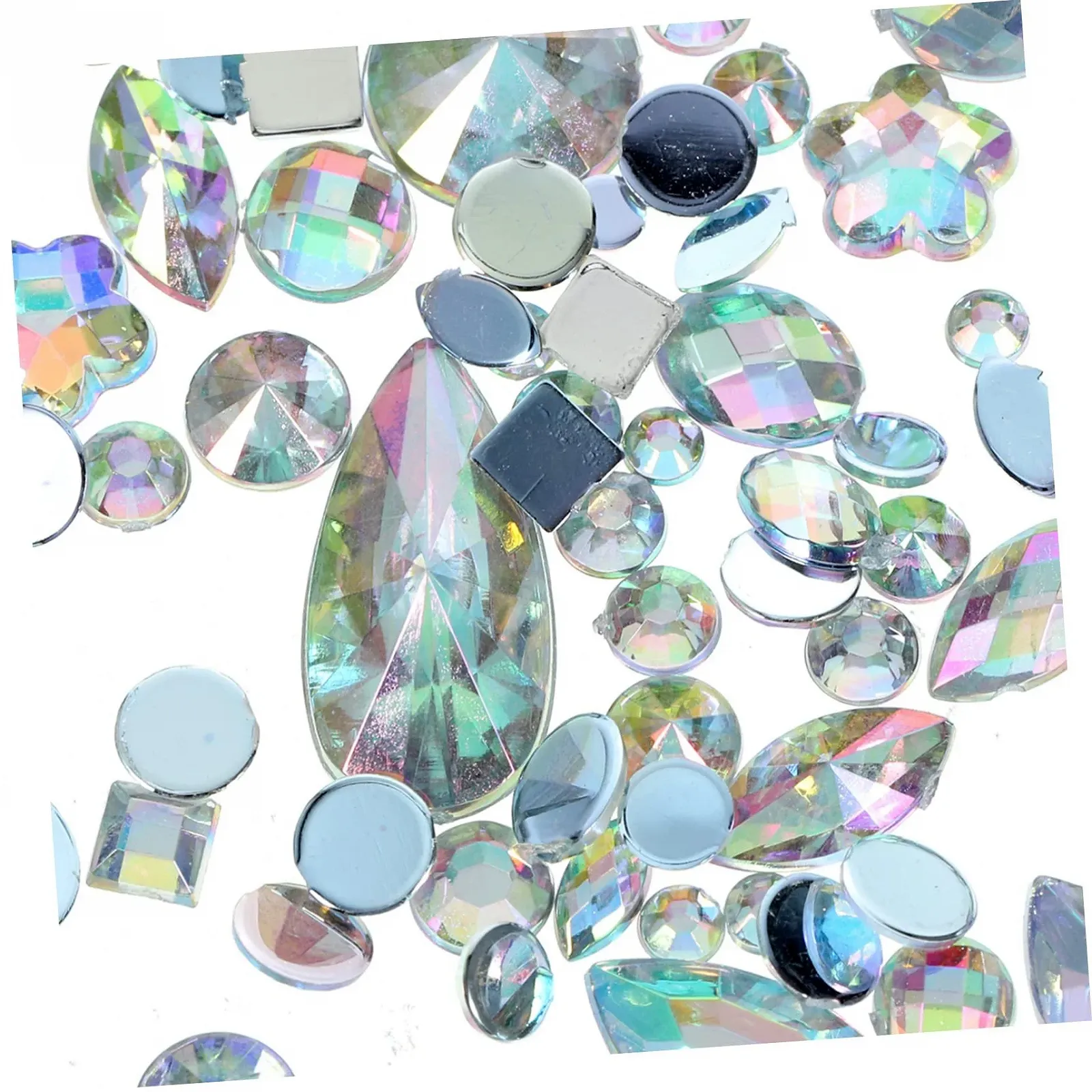Стразы акриловые PLAFOPE Плоские Разноцветные, 300 шт, фото №9