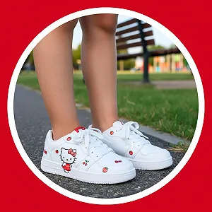 Кроссовки Hello Kitty Классические для девочек Подарочная коробка Размеры UK 12 до 3 synthetic.ua - Фото 1