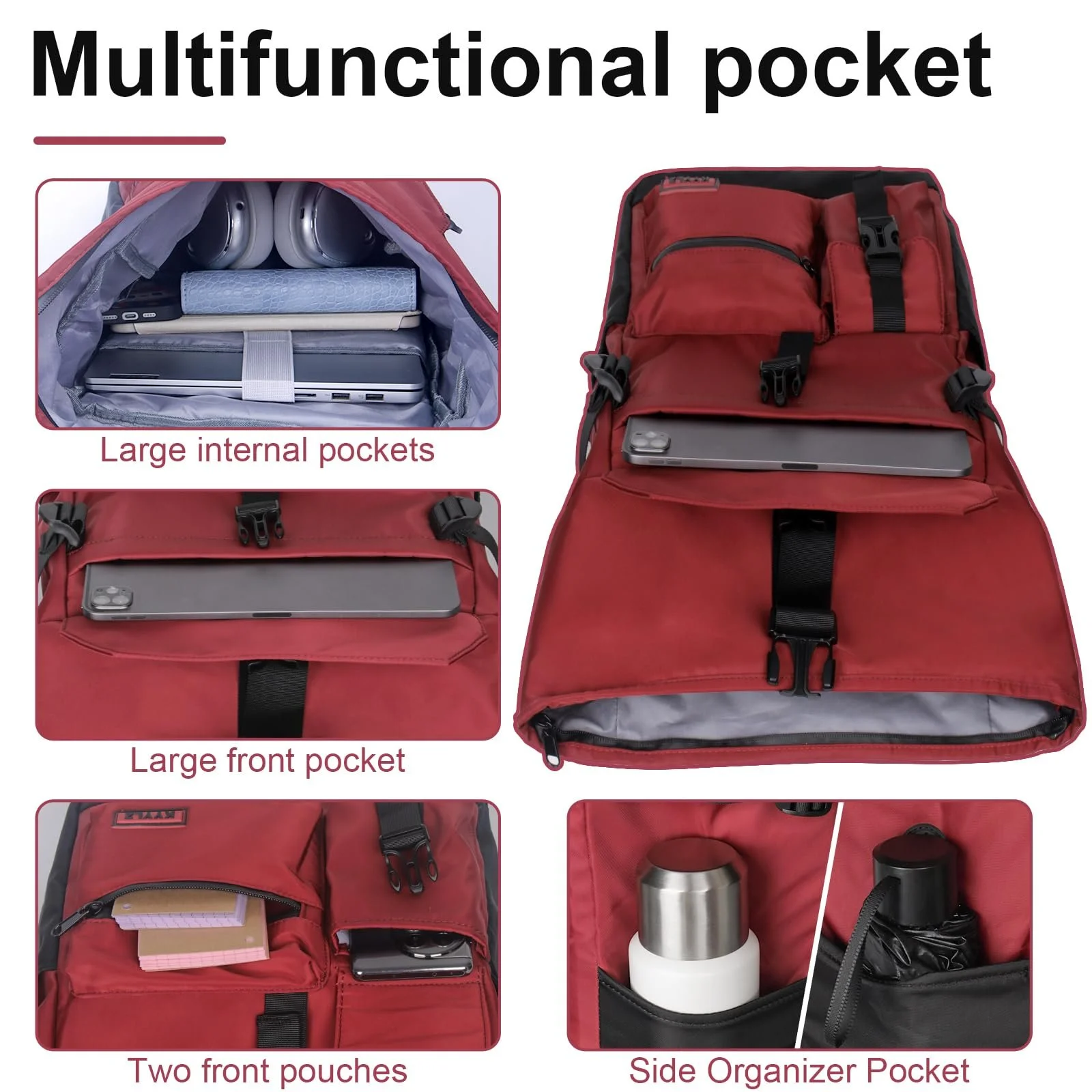 Рюкзак Rolltop для ноутбука 17.3 дюйма водонепроникний 28 л Red, фото №3 Рюкзак Rolltop для ноутбука 17.3 дюйма водонепроникний 28 л Red, фото №3