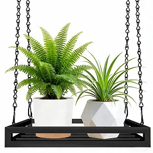 Подвесное кашпо Металл 40 см Черное - Фото 1