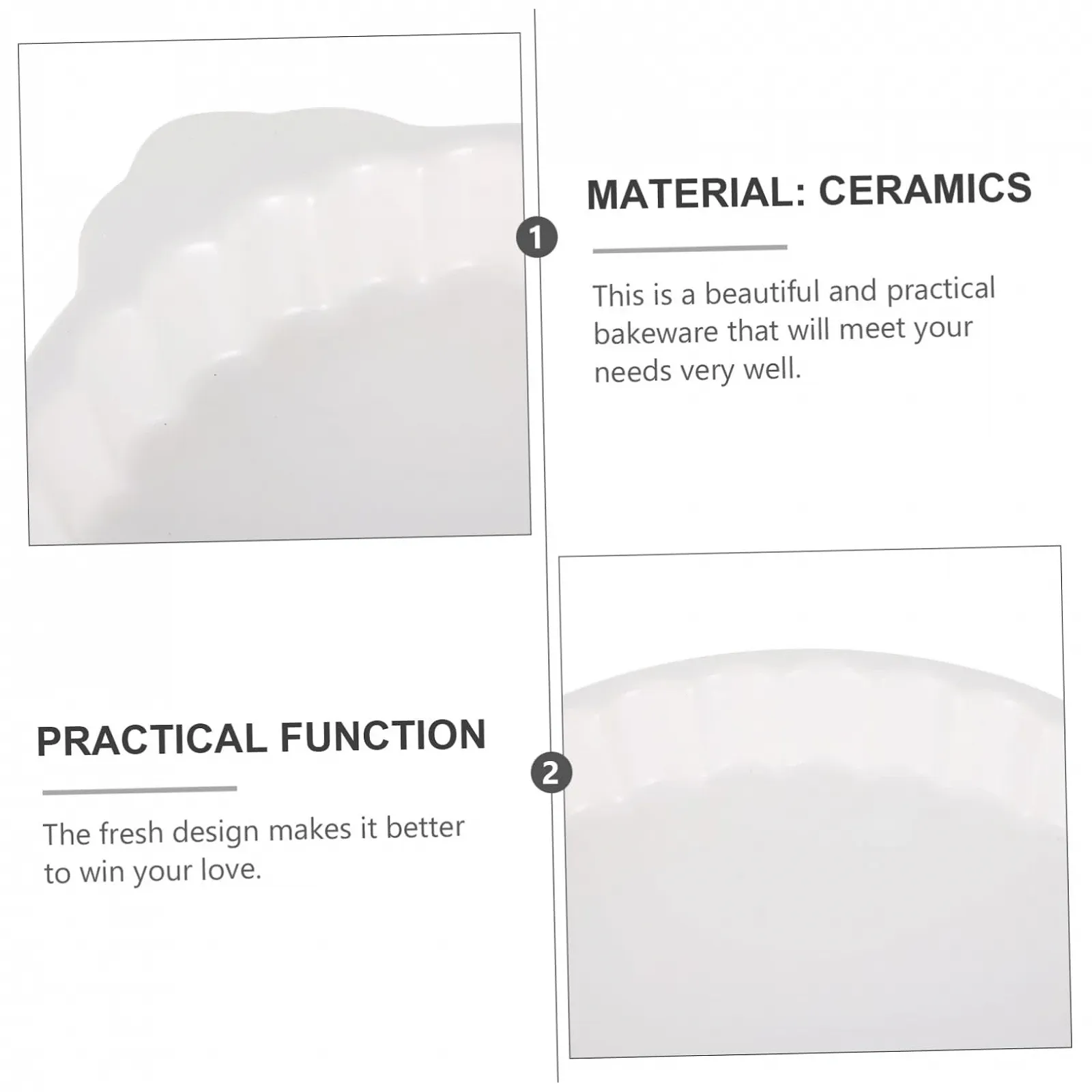 Форма для запікання керамічна VICASKY Binaural з двома ручками, фото №5 Форма для запікання керамічна VICASKY Binaural з двома ручками, фото №5