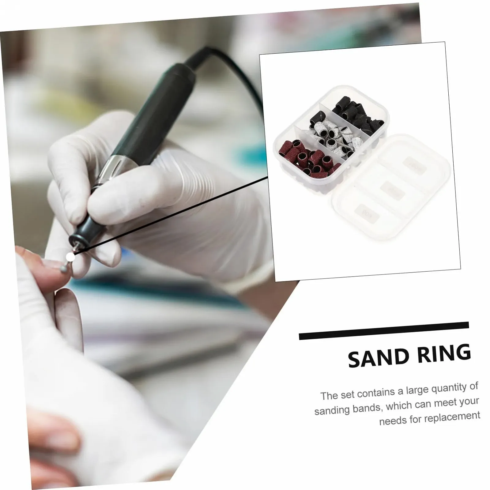 Набір для манікюру та педикюру PACKOVE 75 штук Полірувальні кільця для догляду за нігтями, фото №3