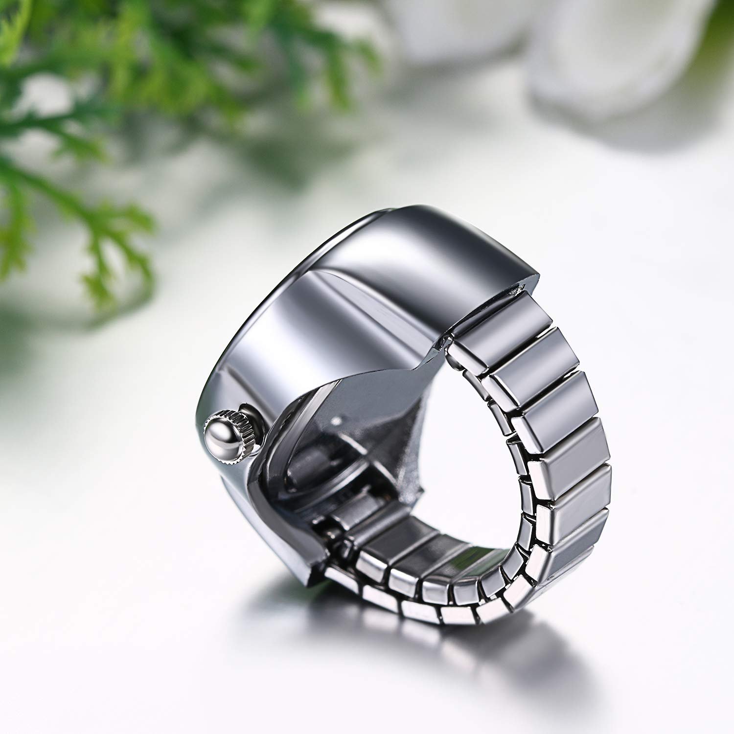 Кольцо-часы JewelryWe Мужской Женский Круглый Аналоговый Кварцевый Эластичный Сплав, фото №5
