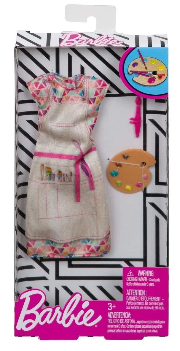 Лялька Barbie Mattel F Kleid Career PITTRICE плаття Бежевий Різнобарвний, фото №3 Лялька Barbie Mattel F Kleid Career PITTRICE плаття Бежевий Різнобарвний, фото №3