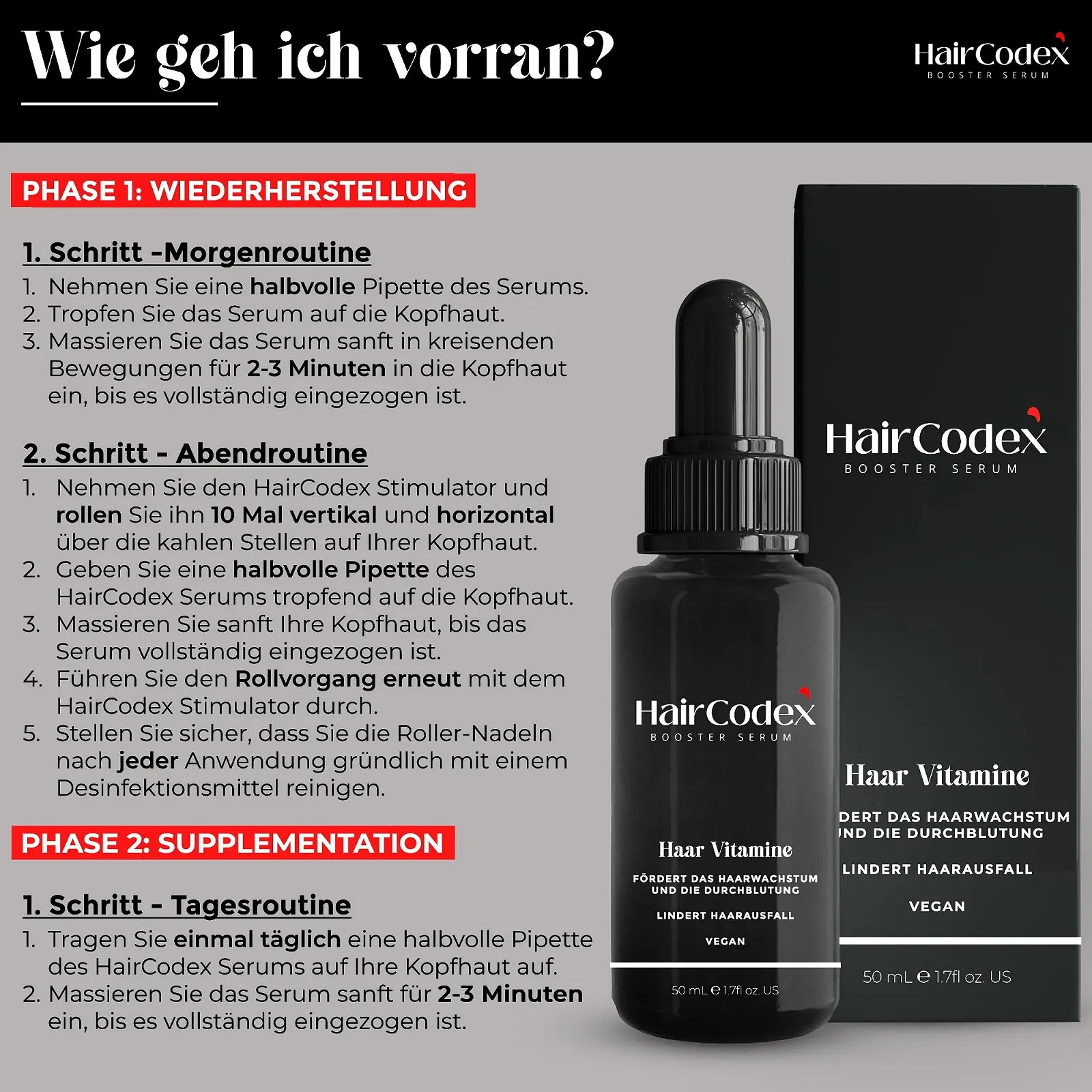 Сироватка-бустер HairCodex 50 мл, Агент для росту волосся, фото №6