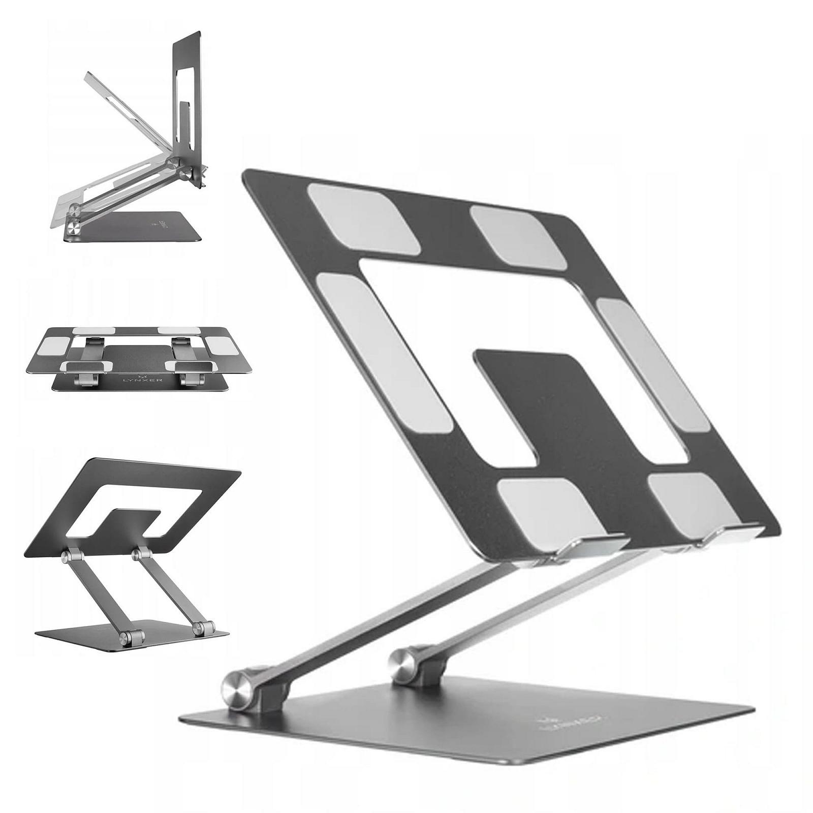 Підставка для ноутбука LYNXER Регульована по висоті, складана, ергономічна та вентильована для навчання, сумісна з усіма ноутбуками 11-16 Сірий, фото №9