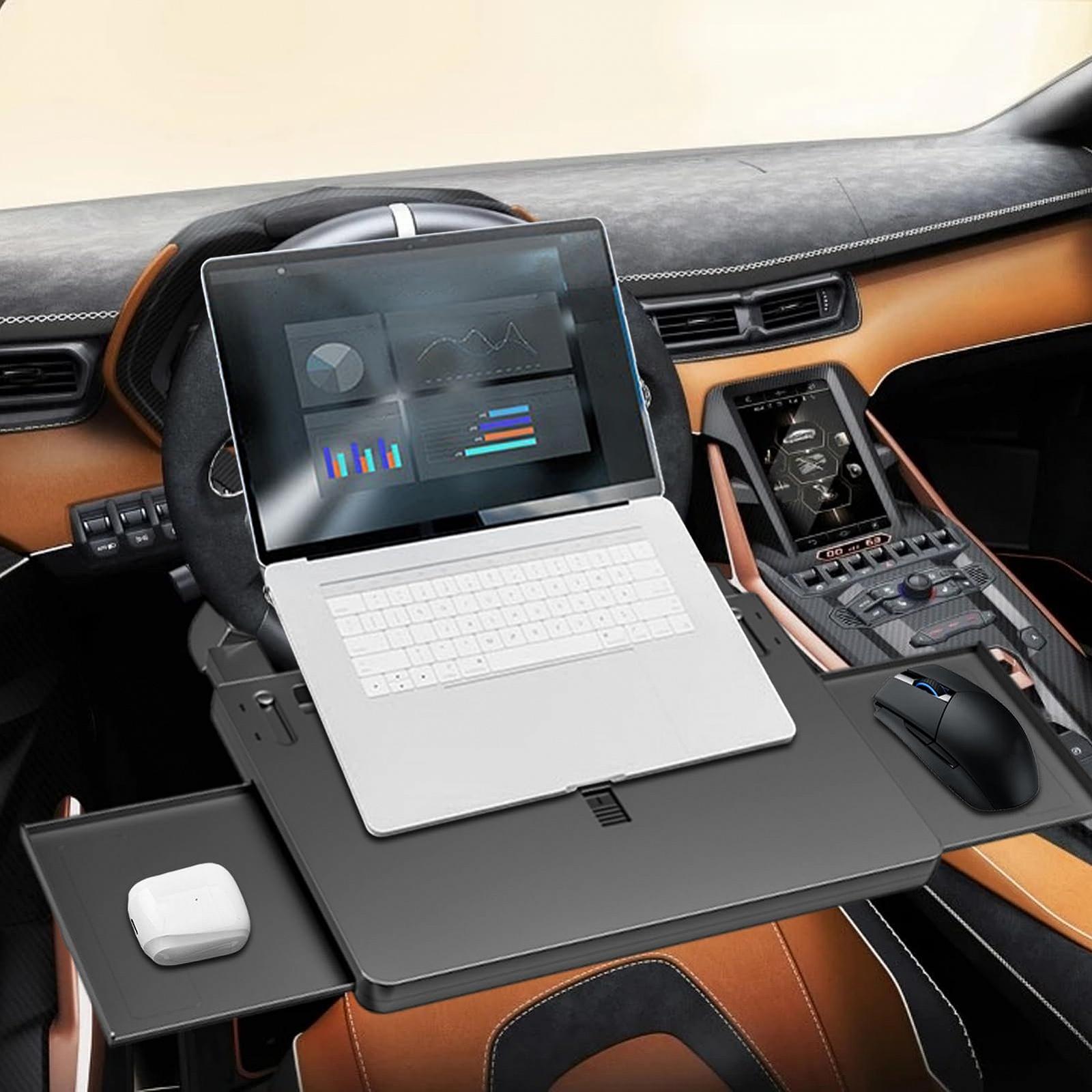 Автомобільний столик для ноутбука, багатофункціональний висувний столик для письма, їжі, роботи, кемпінгу, фото №3