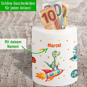 Скарбничка Dino Astronaut дитяча керамічна synthetic.ua - Фото 1