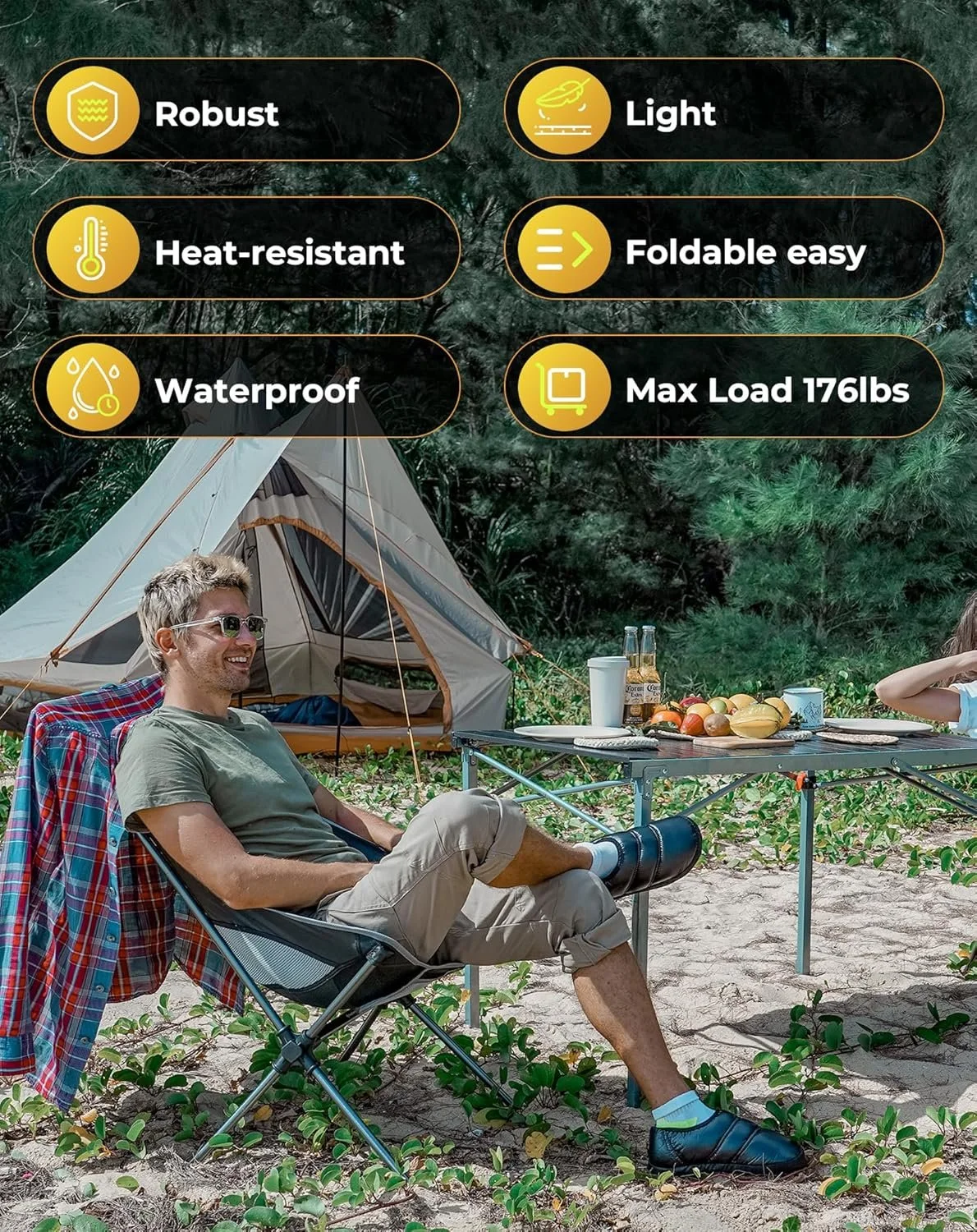 Складаний кемпінговий стіл KingCamp KC3866 Silver Black, фото №6