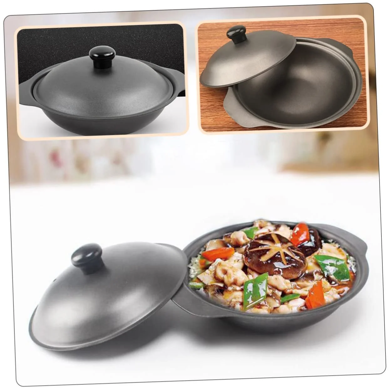 Форма для запекания SOIMISS 18 cm чугунная с крышкой желтая, фото №9