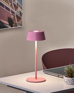 Настільна лампа LED Beliani Guder Wireless USB-C 37 см Рожева synthetic.ua - Фото 1