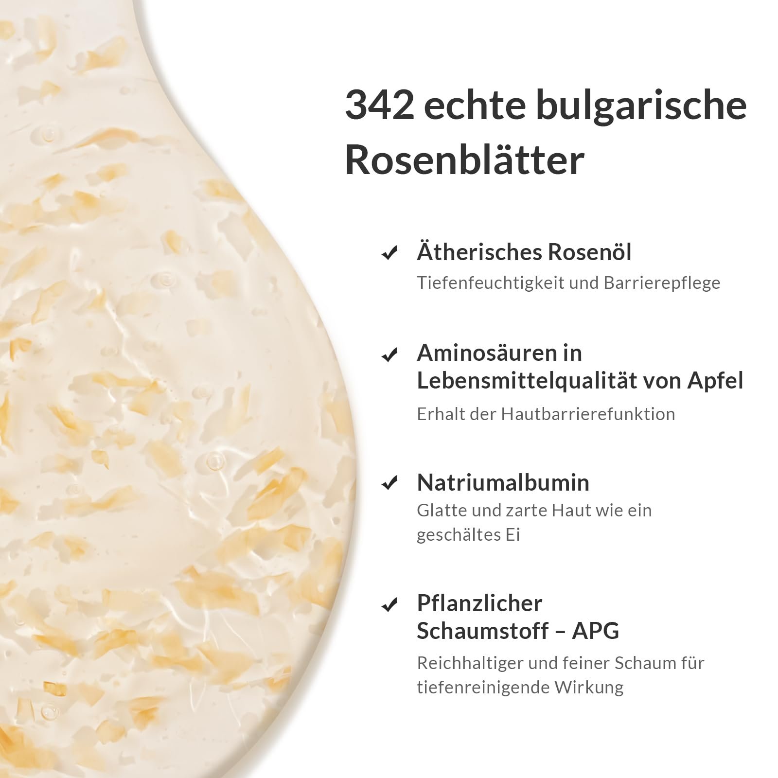 Гель для душа Kustie Rose Anti-Aging Perfume с лепестками роз и розовым маслом 380 мл, фото №3