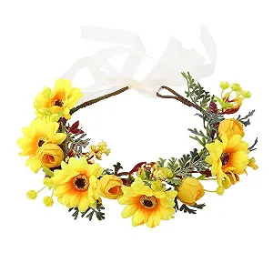 Венок для волос IYOU Boho с ромашками, подсолнухами - Фото 1