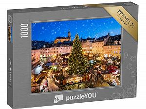 Пазл puzzleYOU Saxony, Christmas Рождественская ярмарка в Аннаберг-Буххольце в Рудных горах, Саксония 1000 элементов - Фото 1