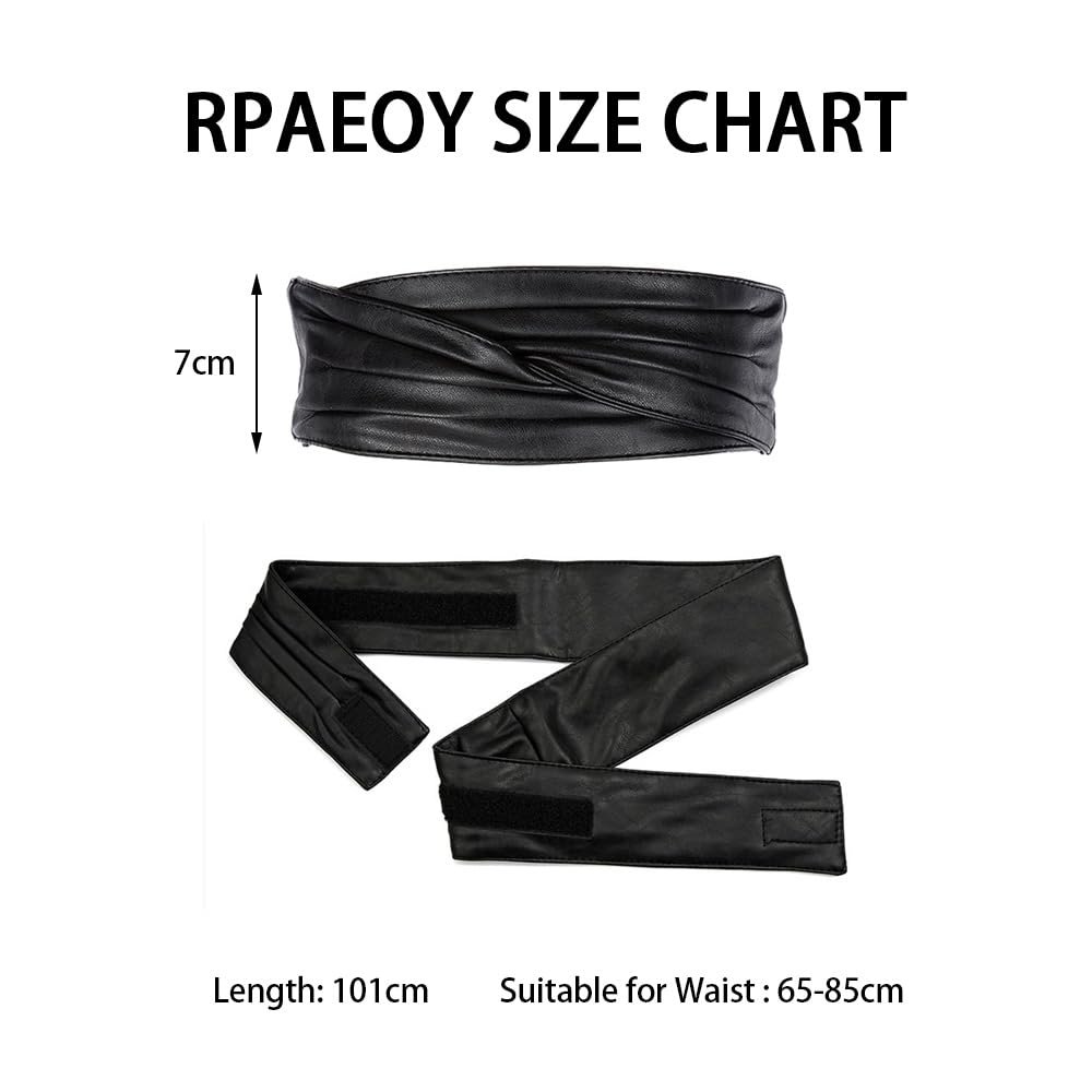 Ремінь Жіночий Еластичний RPAEOY Штучна Шкіра Широкий Чорний, фото №7
