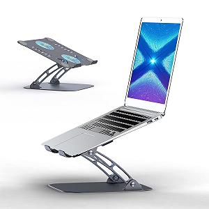 Регулируемая по высоте подставка для ноутбука с RGB вентилятором, складная подставка из алюминиевого сплава, вентилируемый держатель для ноутбука, эргономичная, совместима со всеми MacBook, 10-17 дюймов synthetic.ua - Фото 1