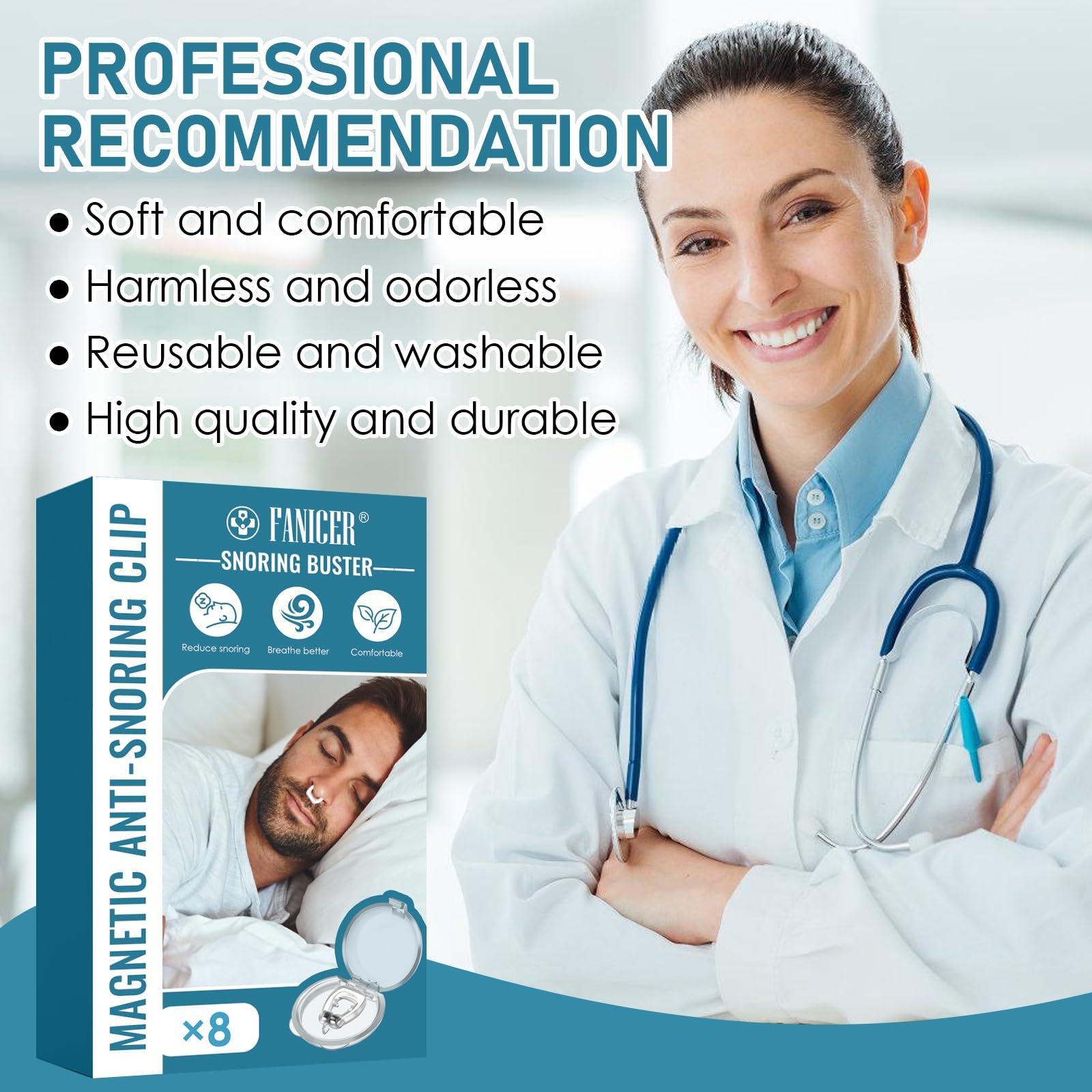 Набір 8 стоперів від хропіння, носовий затискач, фото №7