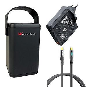 Комплект Повербанк O2 Project 60000 мАг 65W + Кабель гумовий Remax RC-C032 + Швидка GaN зарядка Remax RP-U108 - Фото 1