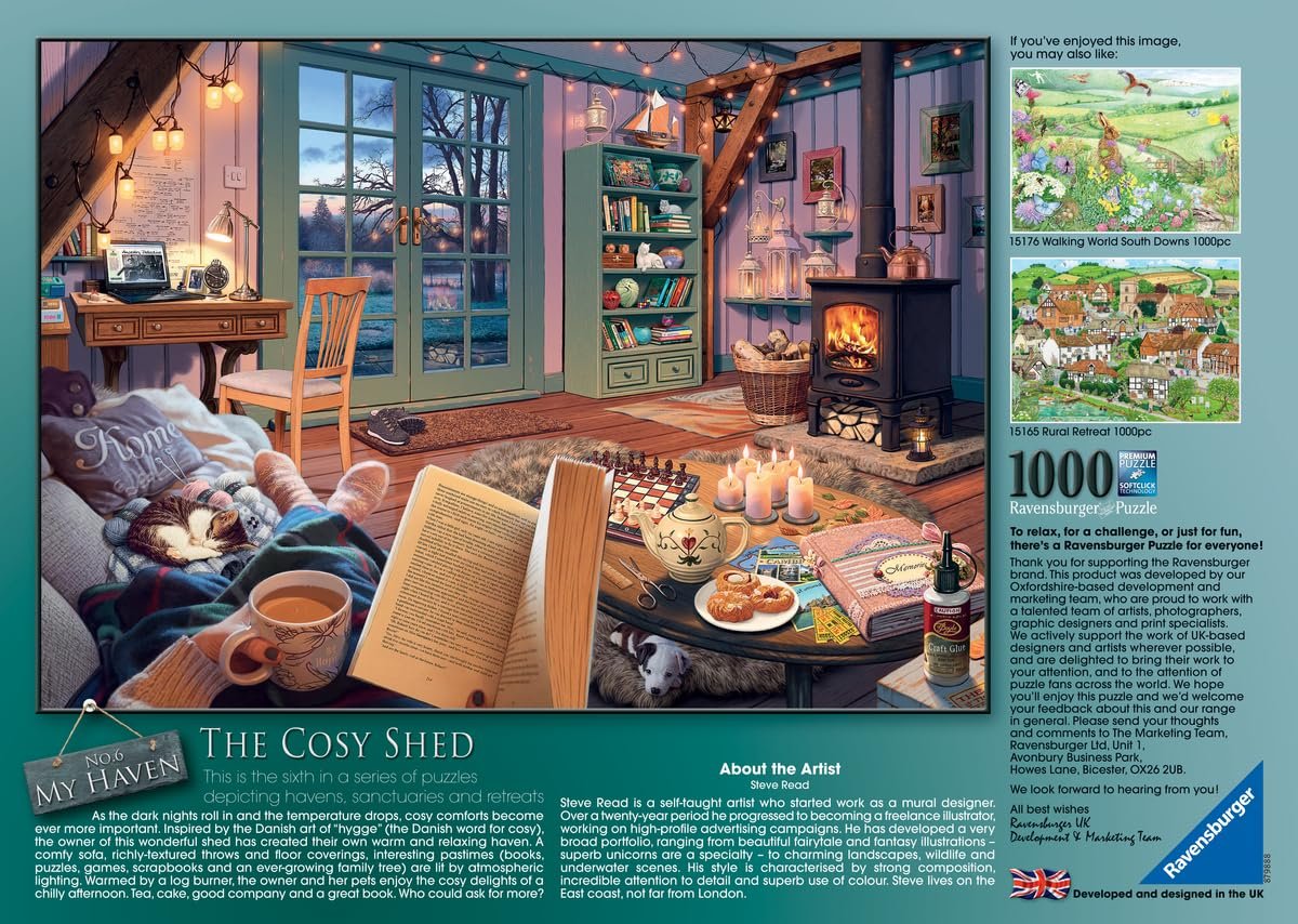 Пазл Ravensburger The Cosy Shed (1000 Piece Version of Cozy Retreat), 1000 деталей, Softclick Technology, фото №3