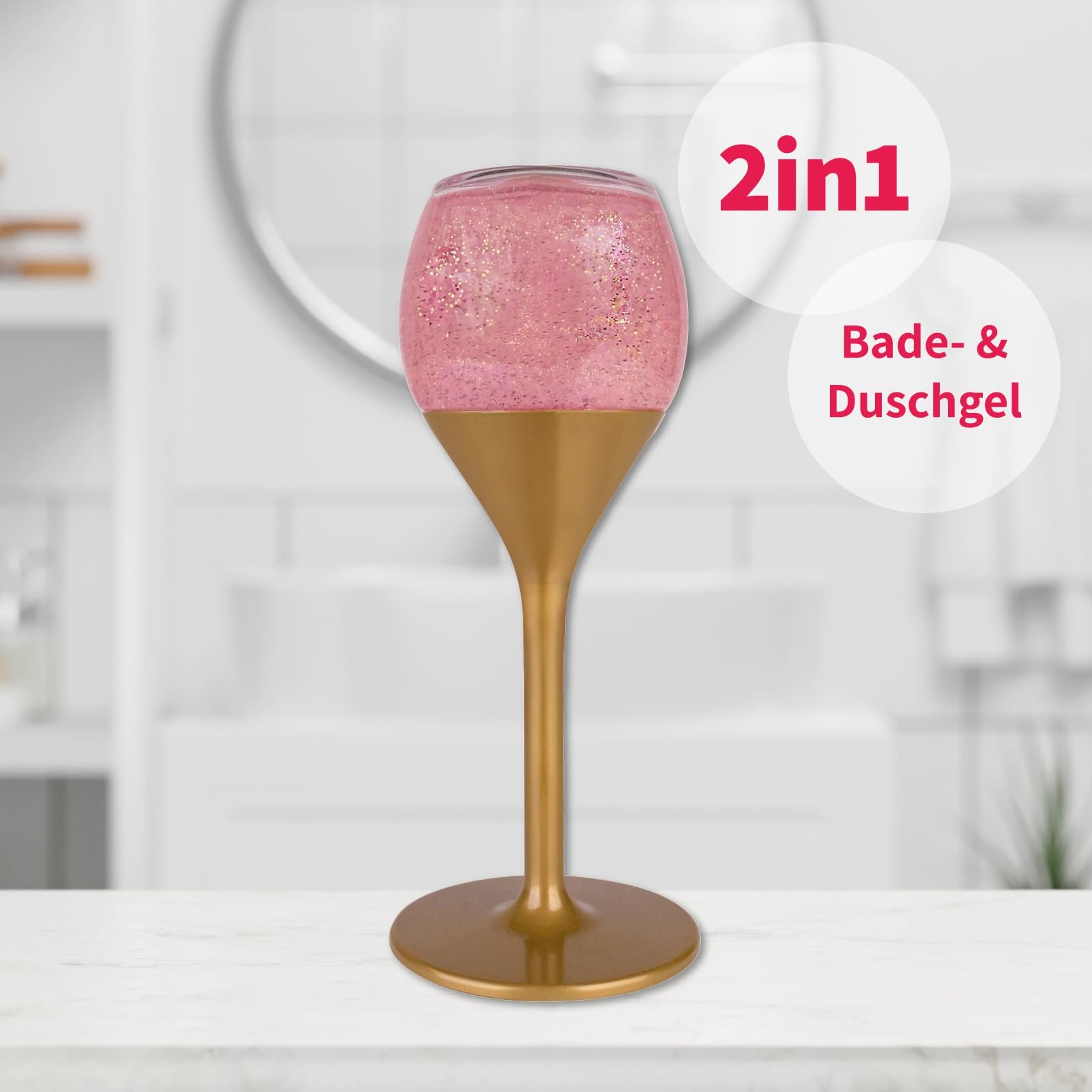 Гель для душа Accentra Let's celebrate женский, аромат чайная роза и бархат, в дизайне шампанского, 240 мл, фото №5