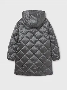 Куртка Mayoral длинная для девочки угольного цвета synthetic.ua - Фото 1