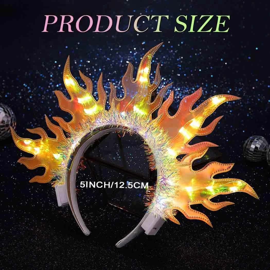 Обруч на голову Огонь LED, фото №3 Обруч на голову Огонь LED, фото №3