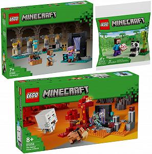 Конструктор Lego Minecraft 21255 Засада у Портала Нижнего мира, 21252 Арсенал и 30672 Стив с Пандёнком - Фото 1