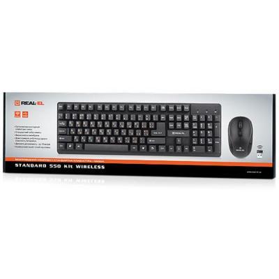 Комплект клавиатура и мышь REAL-EL Standard 550 Kit Wireless, black, фото №4