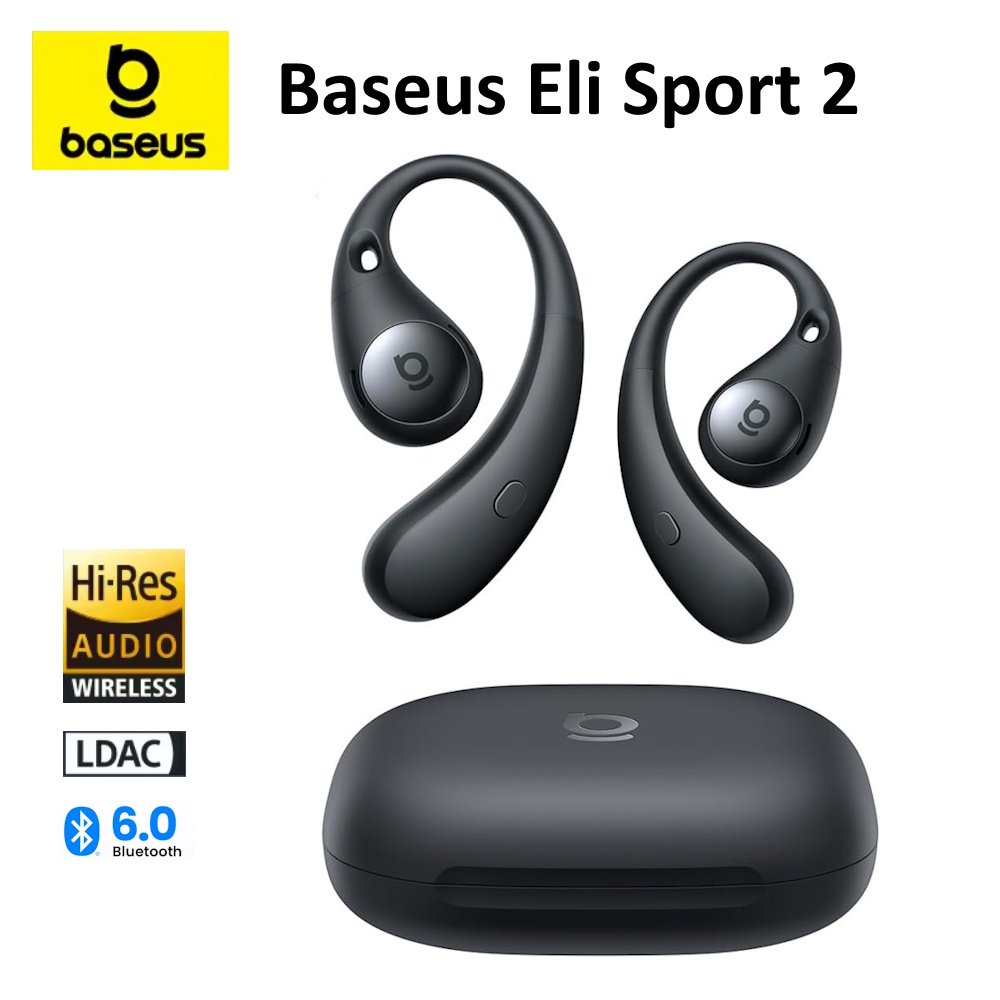 Навушники Baseus Eli Sport 2 Open-Ear True Wireless Earbuds Black, фото №1