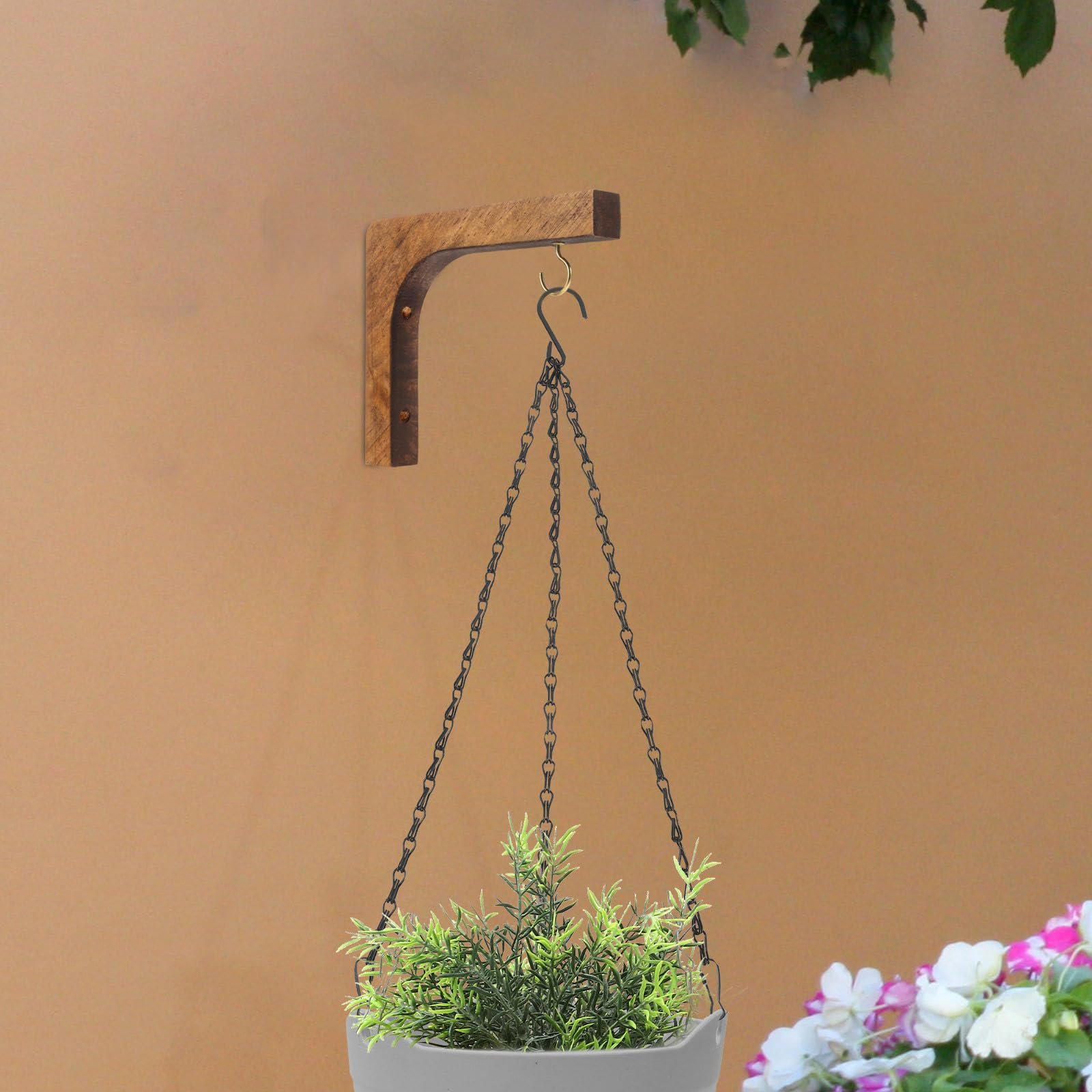 Настенные крючки для растений Yardwe Nordic Style деревянные, фото №2