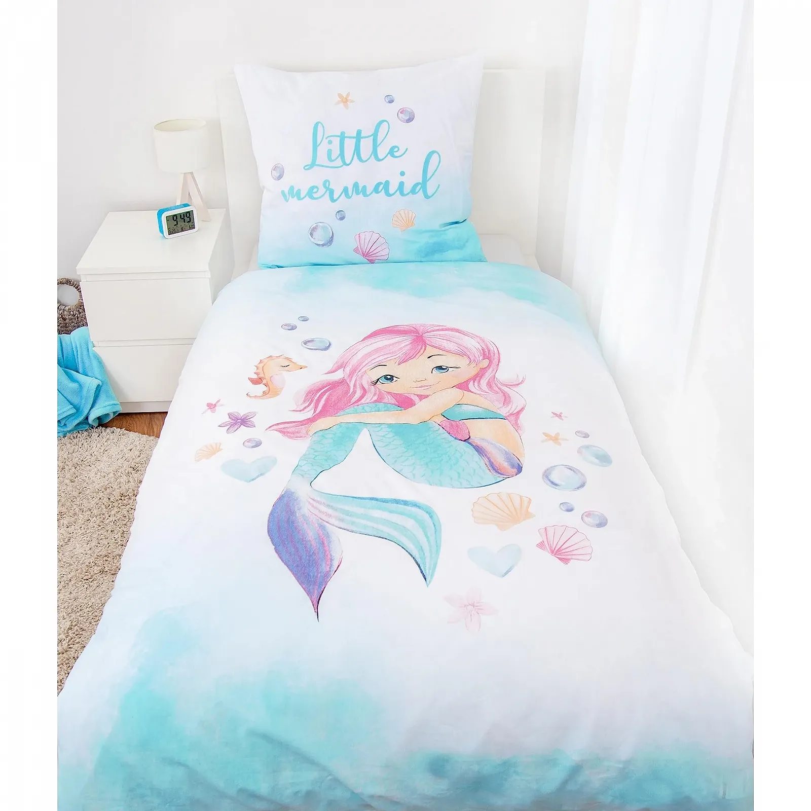 Комплект детского постельного белья Herding Young Collection Mermaid наволочка 80 x 80 см пододеяльник 135 x 200 см на гладкой молнии хлопок разноцветный, фото №3