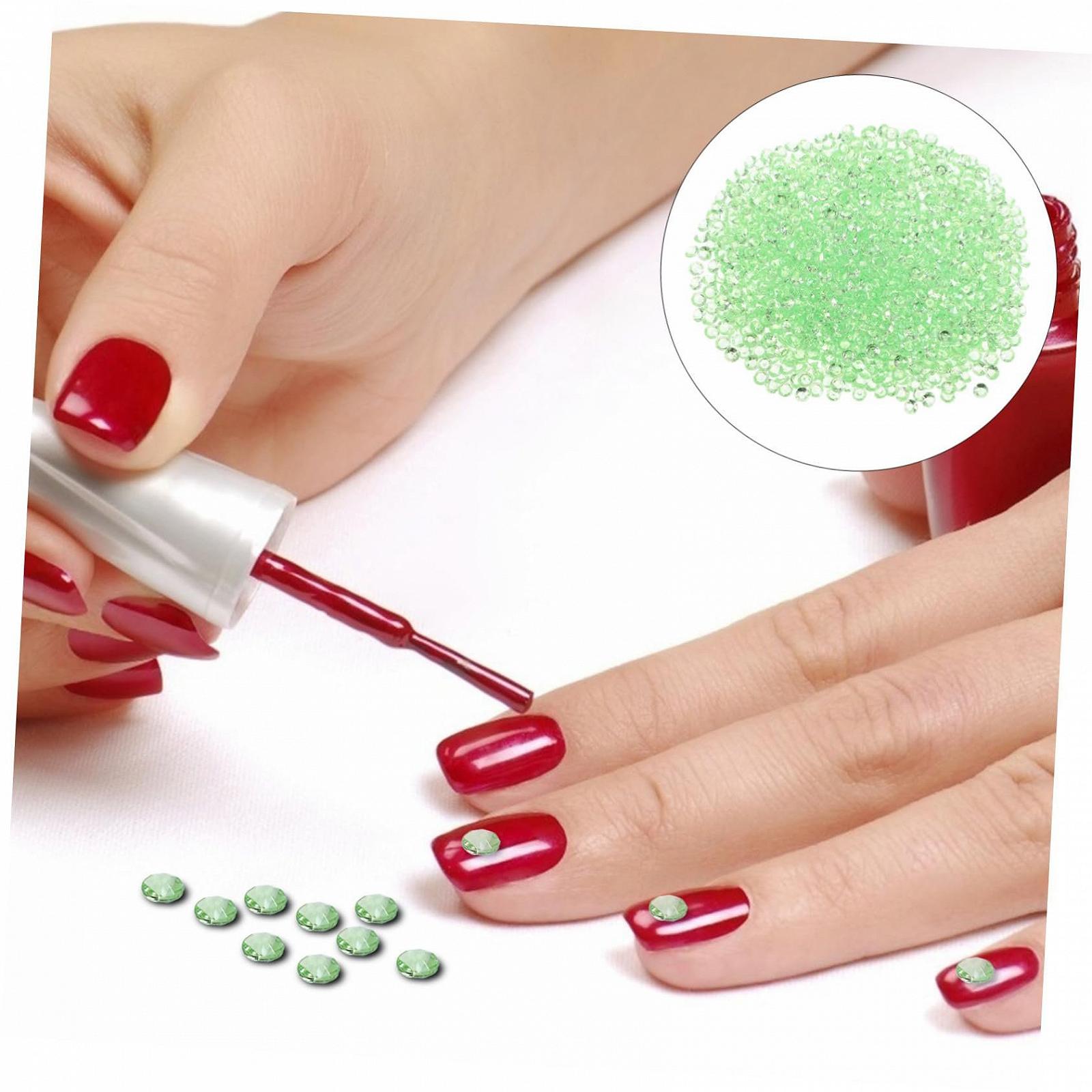 Стразы для ногтей Cabilock, стеклянные бусины, 2000 шт., красные, зеленый, фото №8