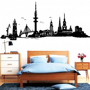 Наклейка на стіну Скайлайн Гамбурга 30 кольорів 3 розміри - Фото 1