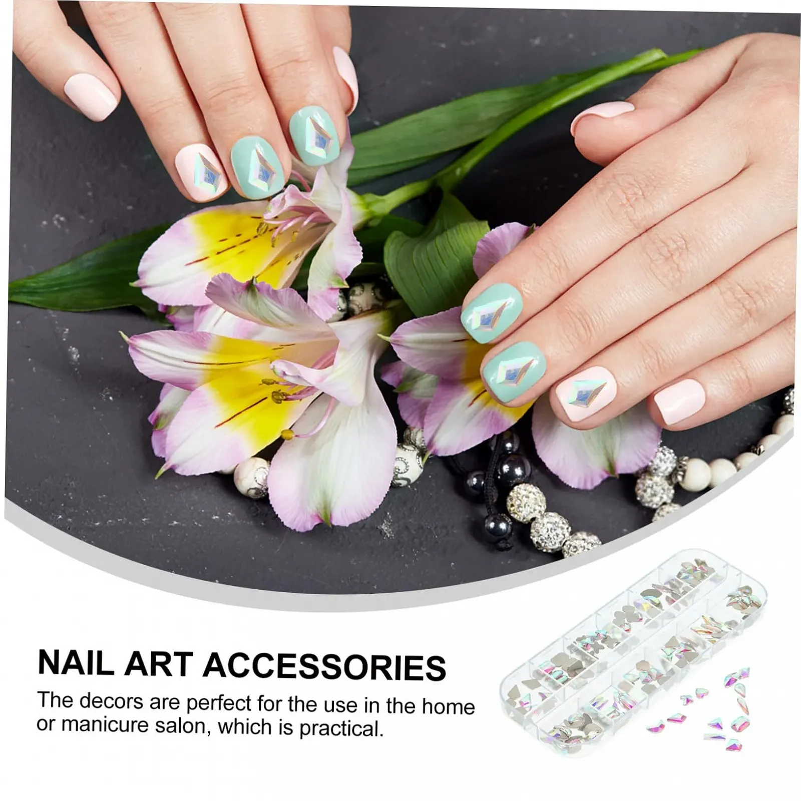 Прикраса для нігтів  MERRYHAPY Плоскі, 1 коробка, Різні форми, фото №7