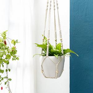Підвіс для рослин Mkono Macrame 43 дюйми Set of 2 Ivory synthetic.ua - Фото 1