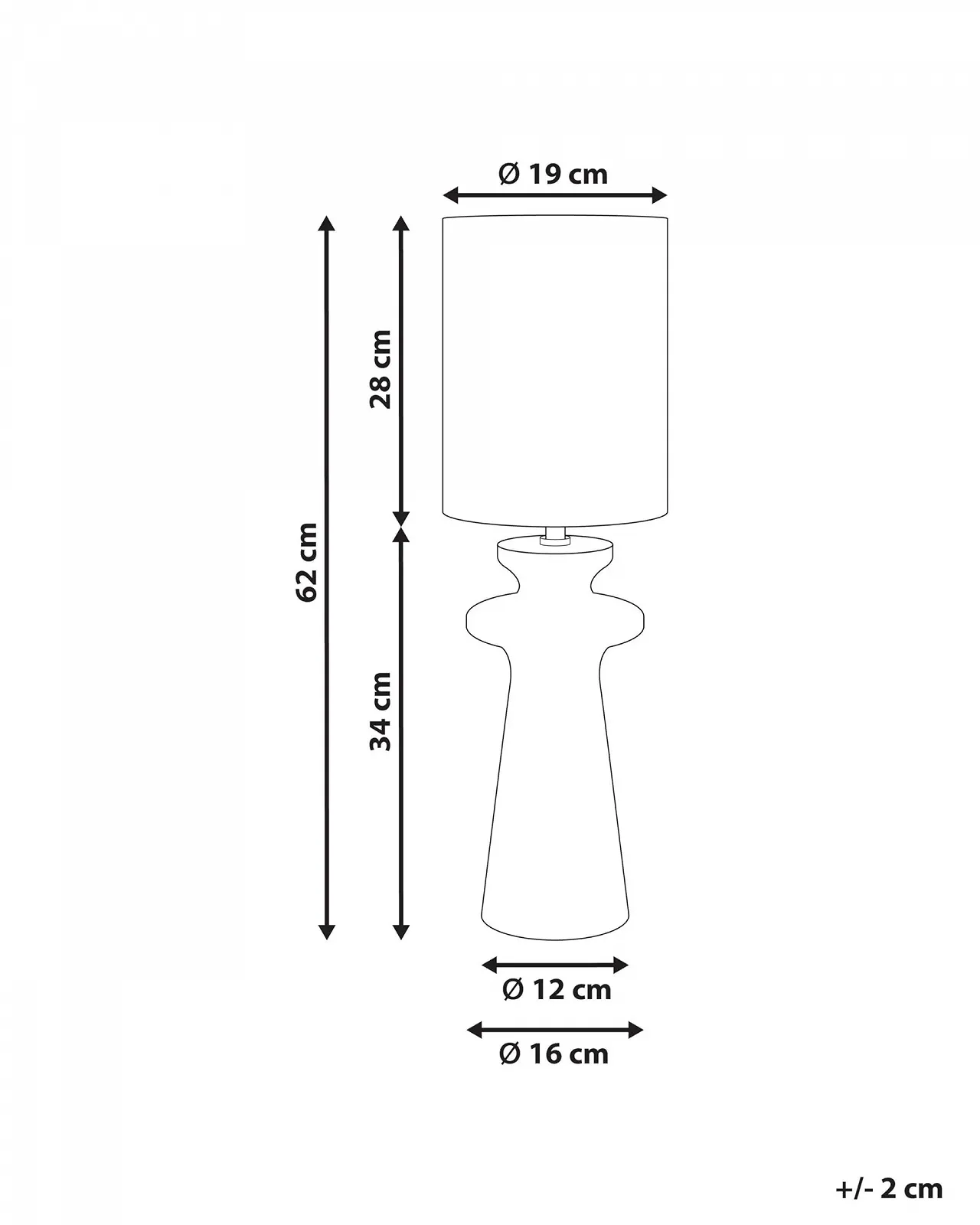 Настільна лампа Beliani Oteros Керамічна Форма вази Абажур зі штучної замші Червона, фото №3
