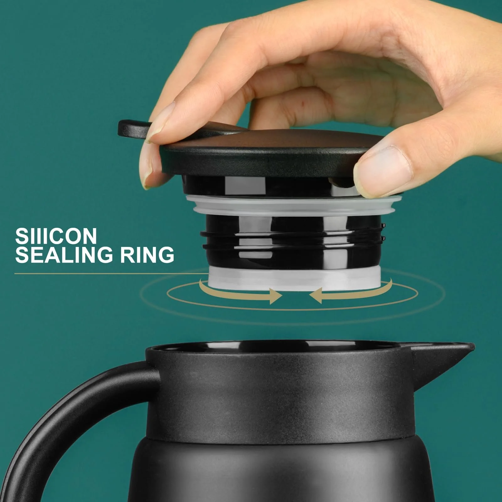 Термос-кавник PARACITY 800 мл, з нержавіючої сталі, чорний, фото №3