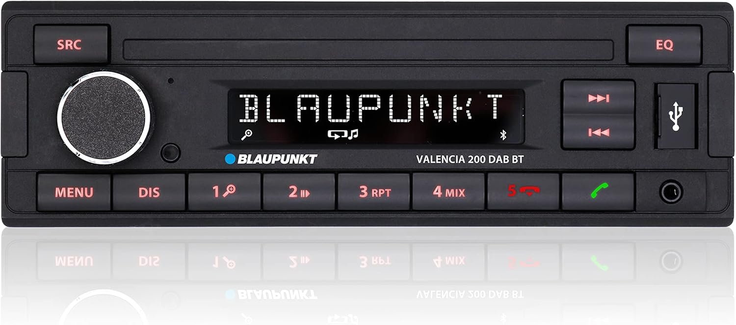 Автомагнітола BLAUPUNKT Valencia 200 DAB BT / Bluetooth / USB / AUX / DAB+ / 1DIN, фото №1